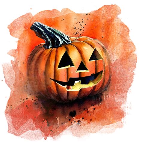 Download Pumpkin, Halloween, Watercolor. Royalty-Free Stock ...