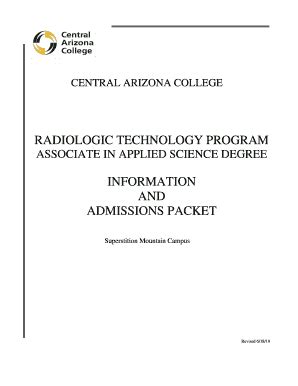 Fillable Online Radiologic Technology Program Information And