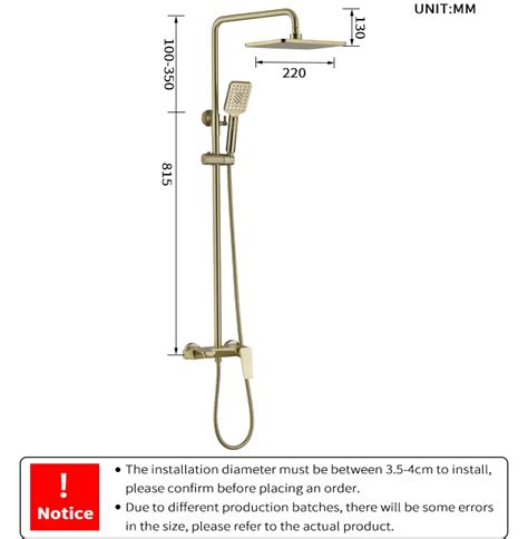 3 Ways Model Hot Cold Shower System Bathroom Shower Set Wall Mount Stainless Steel Rainfall