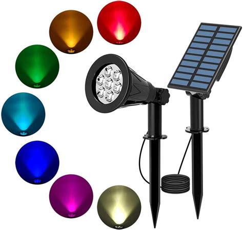 T Sun Solar Spotlights Color Changing Led Waterproof Outdoor Garden