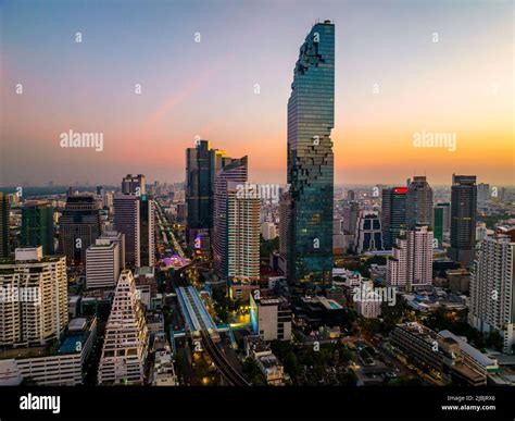 Aerial View Of King Power Mahanakhon Tower In Sathorn Silom Central