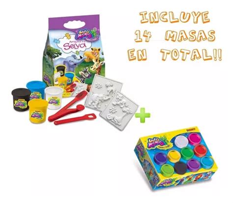 Kit Juego Fabrica De Dura Masa Selva Potes Plastilina