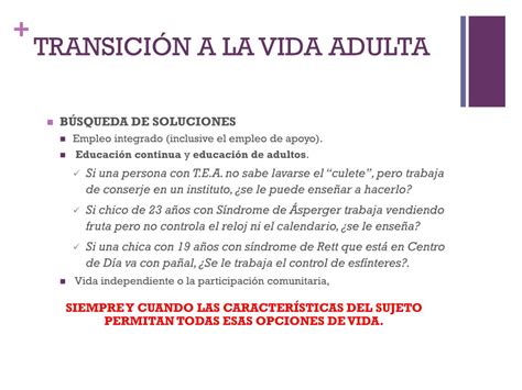 Ppt TransiciÓn A La Vida Adulta En Personas Con T E A Powerpoint