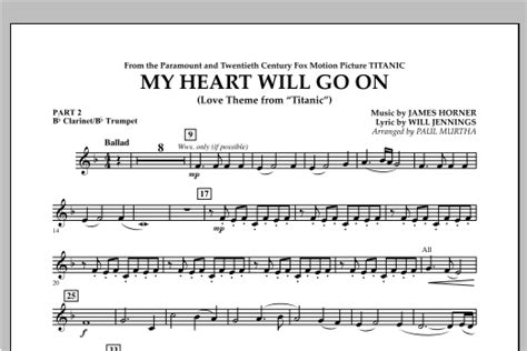 My Heart Will Go On Love Theme From Titanic Pt Bb Clarinet Bb