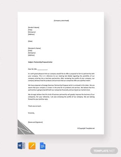 Partnership Proposal Letter Templates In Pdf Doc Pages