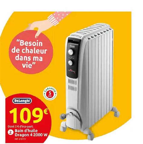 Offre Bain D Huile Dragon W Delonghi Chez Mr Bricolage