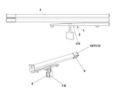 Télescope grue 220 250 260 300 10m assemblage 9900527 Cuoq Forest