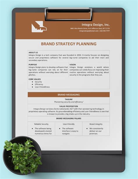 Brand Strategy Planning Template in Word, Google Docs - Download ...