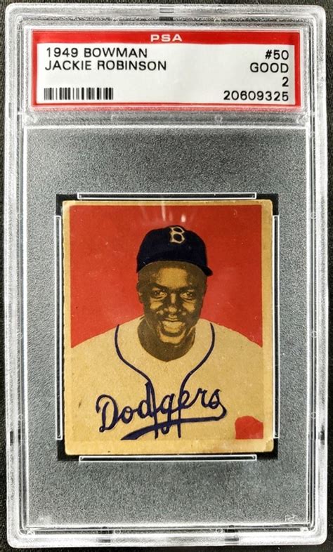 Sold At Auction 1949 Bowman Jackie Robinson Rookie Psa 2