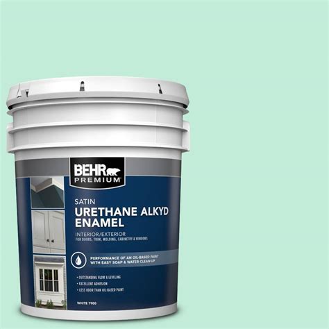 Behr Premium Gal A Seafoam Pearl Urethane Alkyd Satin Enamel