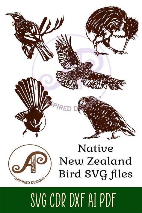 New Zealand Birds Cut Outs Svg Files