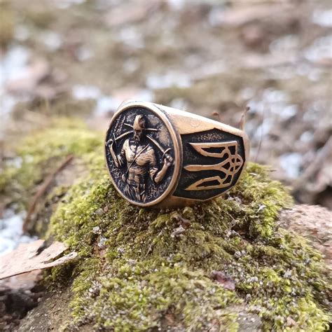 Ukrainian Cossack Signet Ring Warrior Patriotic Jewelry Men Etsy