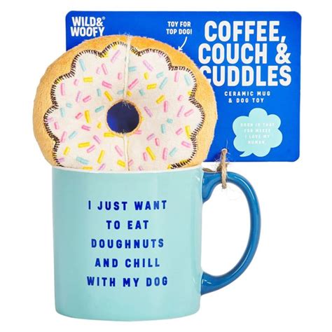 Wild & Woofy Mug & Donut Dog Toy Set | The Gift Experience