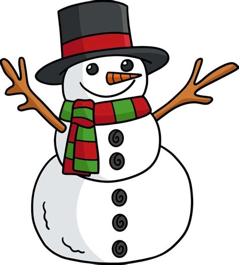 A Snowman Wearing A Hat And Scarf