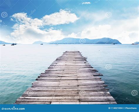 Old Wooden Bridge On The Sea Stock Photo Image Of Nature Paradise