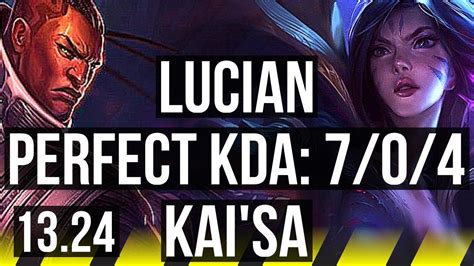 LUCIAN Blitz Vs KAI SA Pyke ADC 7 0 4 65 Winrate Godlike