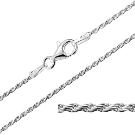 925 Sterling Silver Rope Chain Necklace Various Sizes Ebay