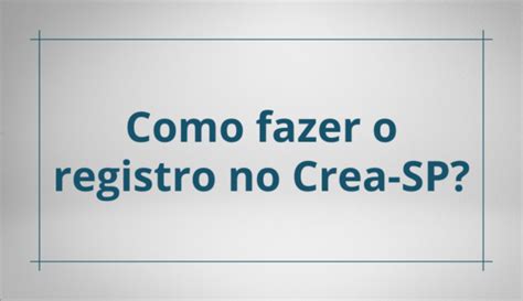 Como Fazer Registro Do Crea Sp Aeair