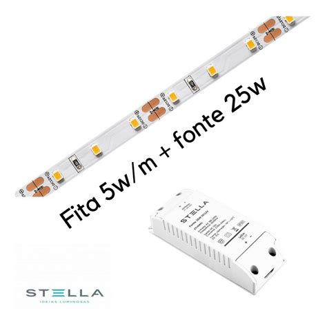 Fita Led Eco 5w M Stella Rolo 5m Sth7804 27 Fonte 25w 12v