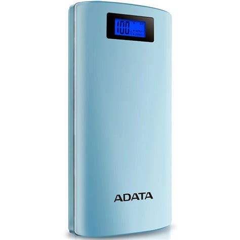 Bateria Adata P20000D 20000mAh Azul Celeste USB Power Bank Cargador