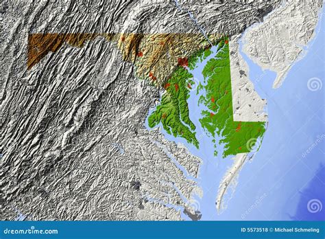 Maryland, relief map stock illustration. Image of america - 5573518