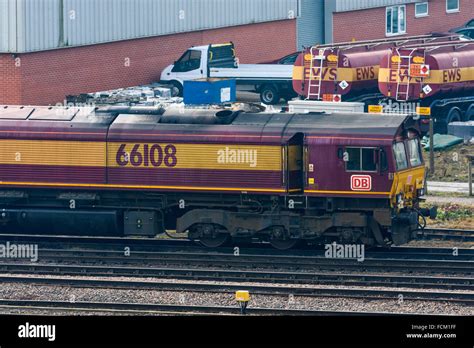 DB Schenker class 66 diesel loco at Toton depot in Nottinghamshire ...