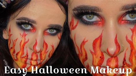 Shows The Transformation Into A Flamed Makeup Look