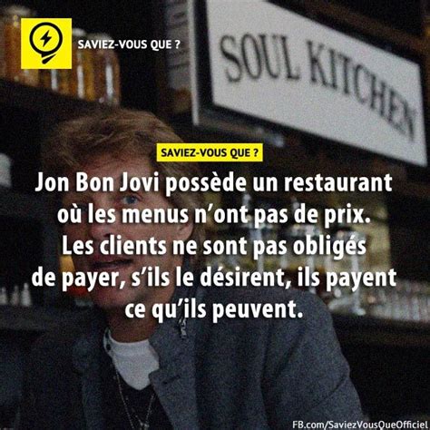 Jon Bon Jovi Poss De Un Restaurant O Les Menus Nont Pas De Prix Les