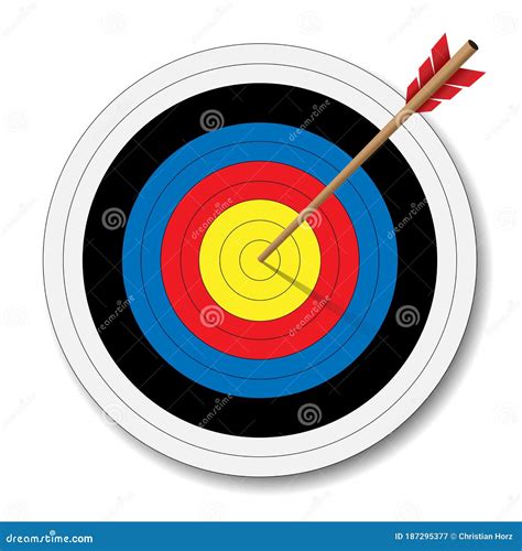 Archery Target With Arrow In Bulls Eye Stock Vector Illustration Of Accuracy Center 187295377