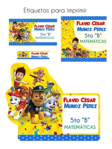 Etiquetas Escolares Imprimibles Paw Patrol