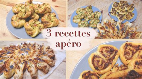 3 RECETTES APERO facile avec de la pâte feuilletée YouTube