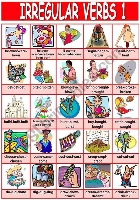 IRREGULAR VERBS PICTIONARY 6 6 ESL Worksheet By Katiana 45 OFF