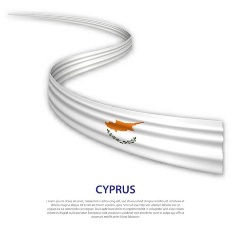 Premium Vector Waving Ribbon Or Banner With Flag Of Cyprus