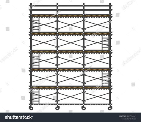 Scaffolding Construction Flat Line Icon Vector Stock Vector Royalty