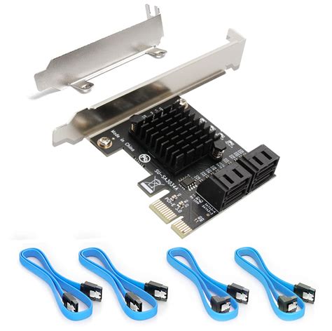 Ziyituod SATA Karte PCIE 3 0 4 Ports Mit 4 SATA Kabeln SATA