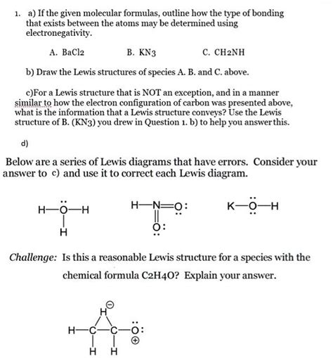 SOLVED: a) If the given molecular formulas outline how the type of bonding that exists between ...