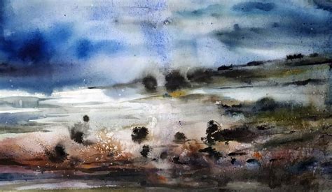 Abstract Landscape - Watercolor Painting Painting by Samiran Sarkar | Saatchi Art