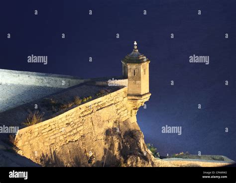 Santa Barbara Castle at night. Alicante, Spain Stock Photo - Alamy