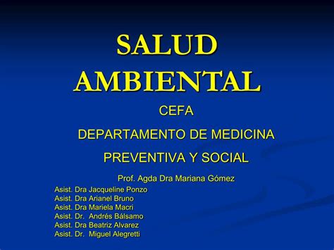 Ppt Salud Ambiental Powerpoint Presentation Free Download Id893711