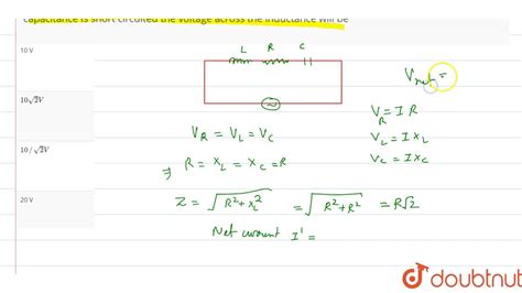 In A Series LCR Circuit The Voltage Across The Resistance Capacitance