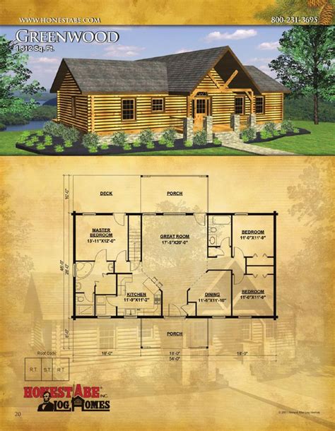 Honest Abe Log Homes Floor Plan Catalog Cabin House Plans Log Cabin