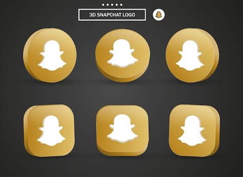 D Icono Del Logotipo De Snapchat En El Moderno C Rculo Dorado Y