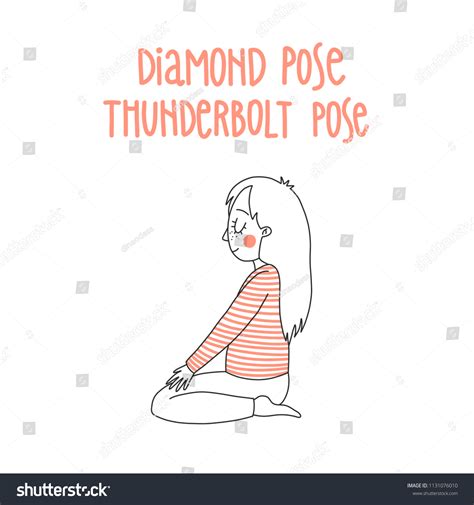 Yoga Pose Vajrasana Diamond Pose Thunderbolt Stock Vector Royalty Free