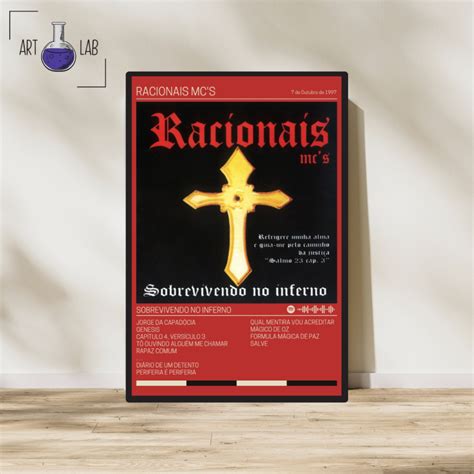 Quadro decorativo álbum Spotify Racionais MC s Sobrevivendo no Inferno