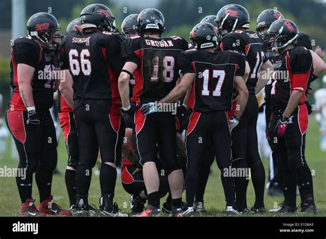 The Dublin Rebels American football team during the challenge match against Kentucky's Centre ...