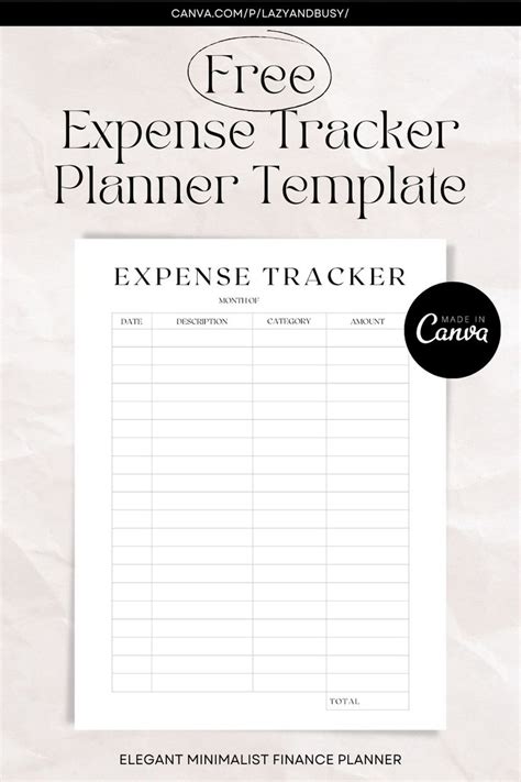 Expense Tracker Planner Template