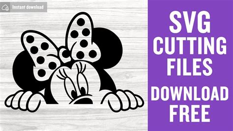 Minnie Peeking Svg Free Cut File For Cricut Youtube