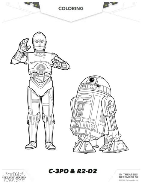 Star Wars The Force Awakens C 3po And R2 D2 Coloring Page Mama Likes This