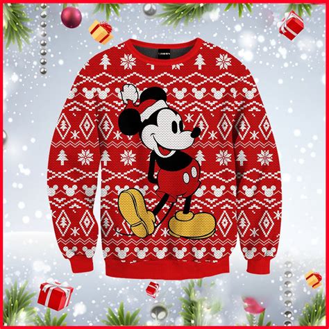 Mickey Mouse Christmas Sweater 3D All Over Printed Shirt Size Etsy