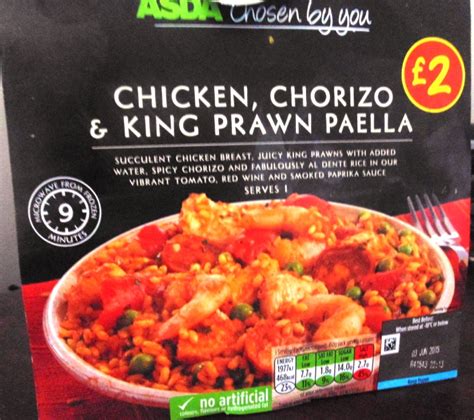 Ready Meal Monday Asda Chicken Chorizo And King Prawn Paella